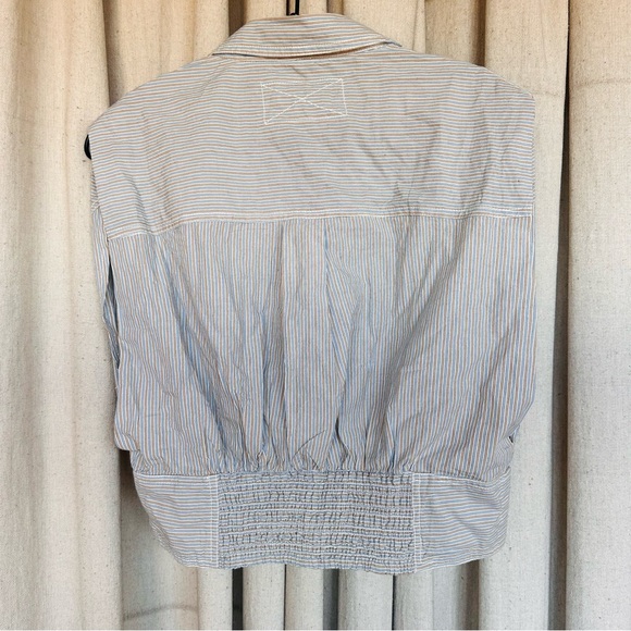 Free People sleeveless, deep cut arm, button up - Picture 3 of 5